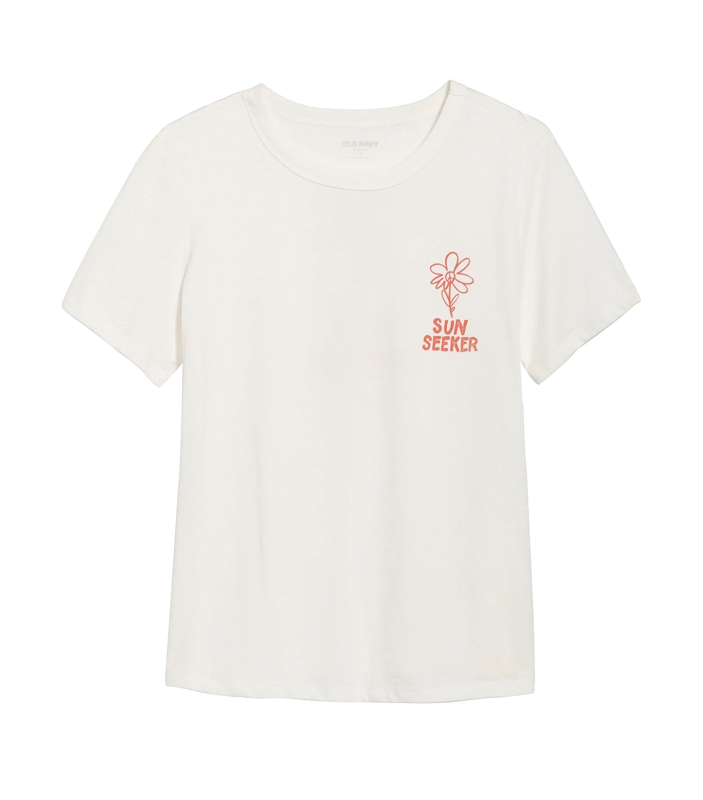 EveryWear Graphic T-Shirt for Women White Flower