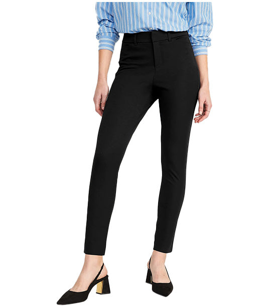 High-Waisted Pixie Skinny Ankle Pants for Women Black Jack