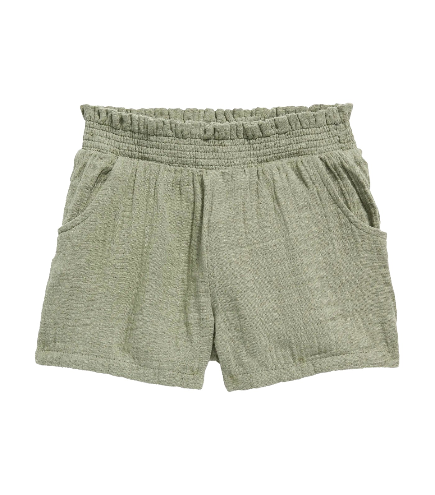 Smocked-Waist Pull-On  Shorts for Toddler Girls - Bare Ground