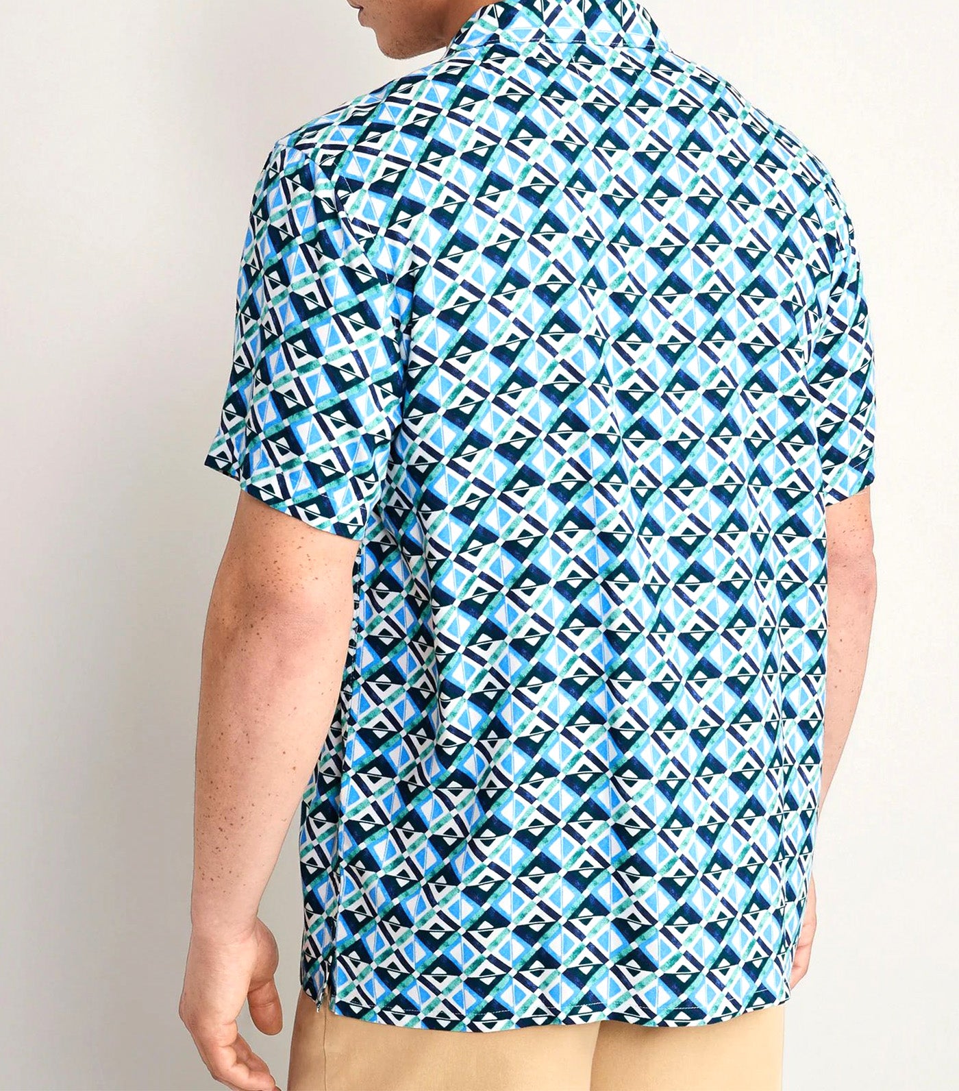 Short-Sleeve Printed Camp Shirt for Men Let's Make A Teal