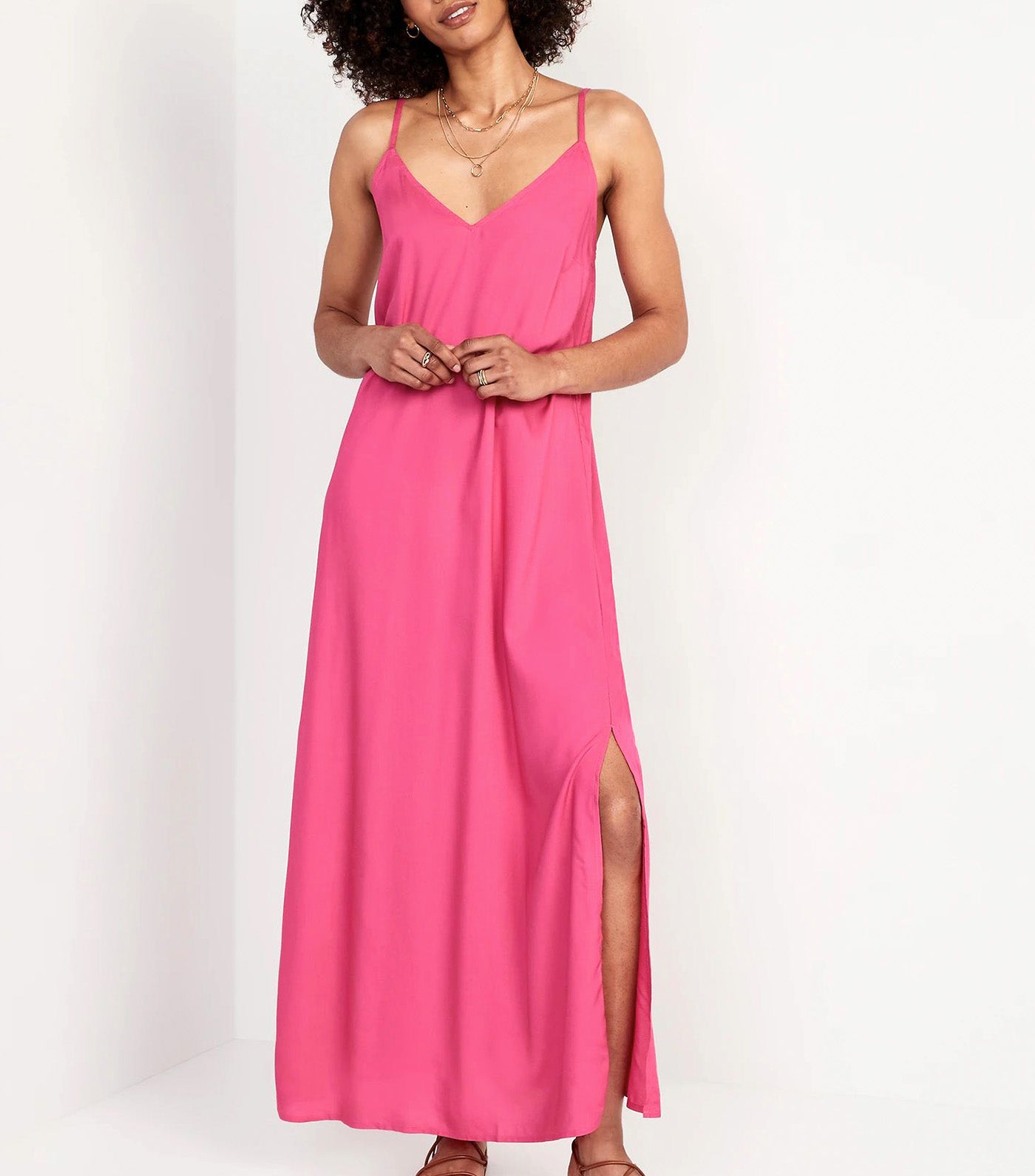 Pink maxi clearance slip dress