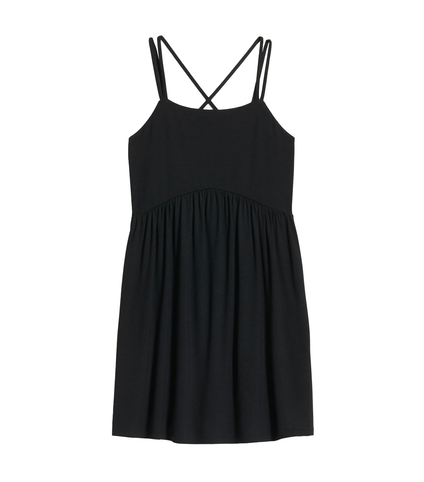Matching Fit & Flare Cross-Back Mini Cami Dress for Women Black Jack