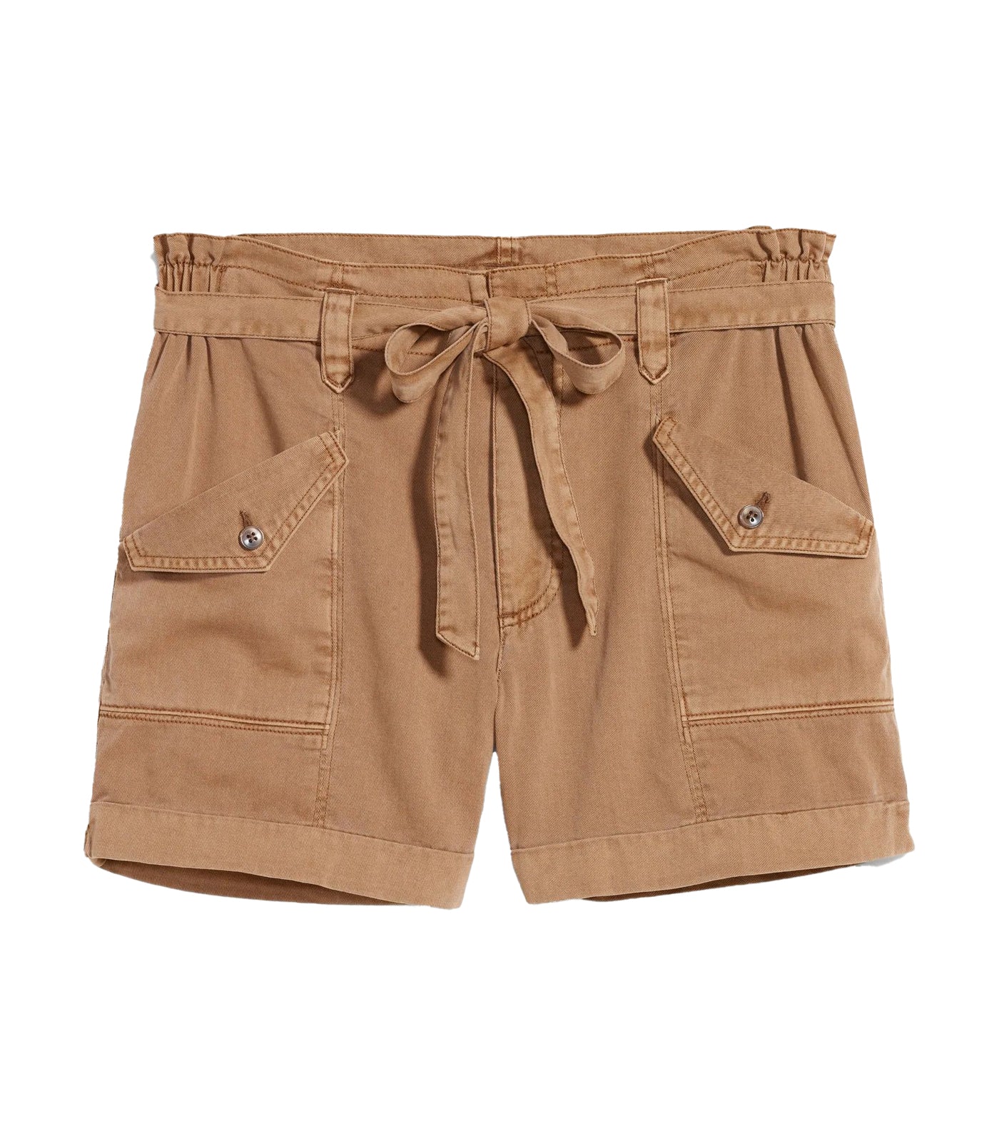 Extra High-Waisted Tie-Front Cargo Workwear Shorts for Women 4-inch Inseam Falconry