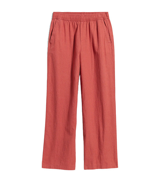 Old Navy High-Waisted Linen-Blend Wide-Leg Pants for Women Mineral Rouge