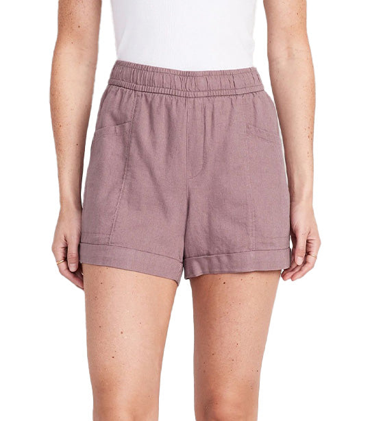 High-Waisted Linen-Blend Utility Shorts for Women 3.5-Inch Inseam Lark