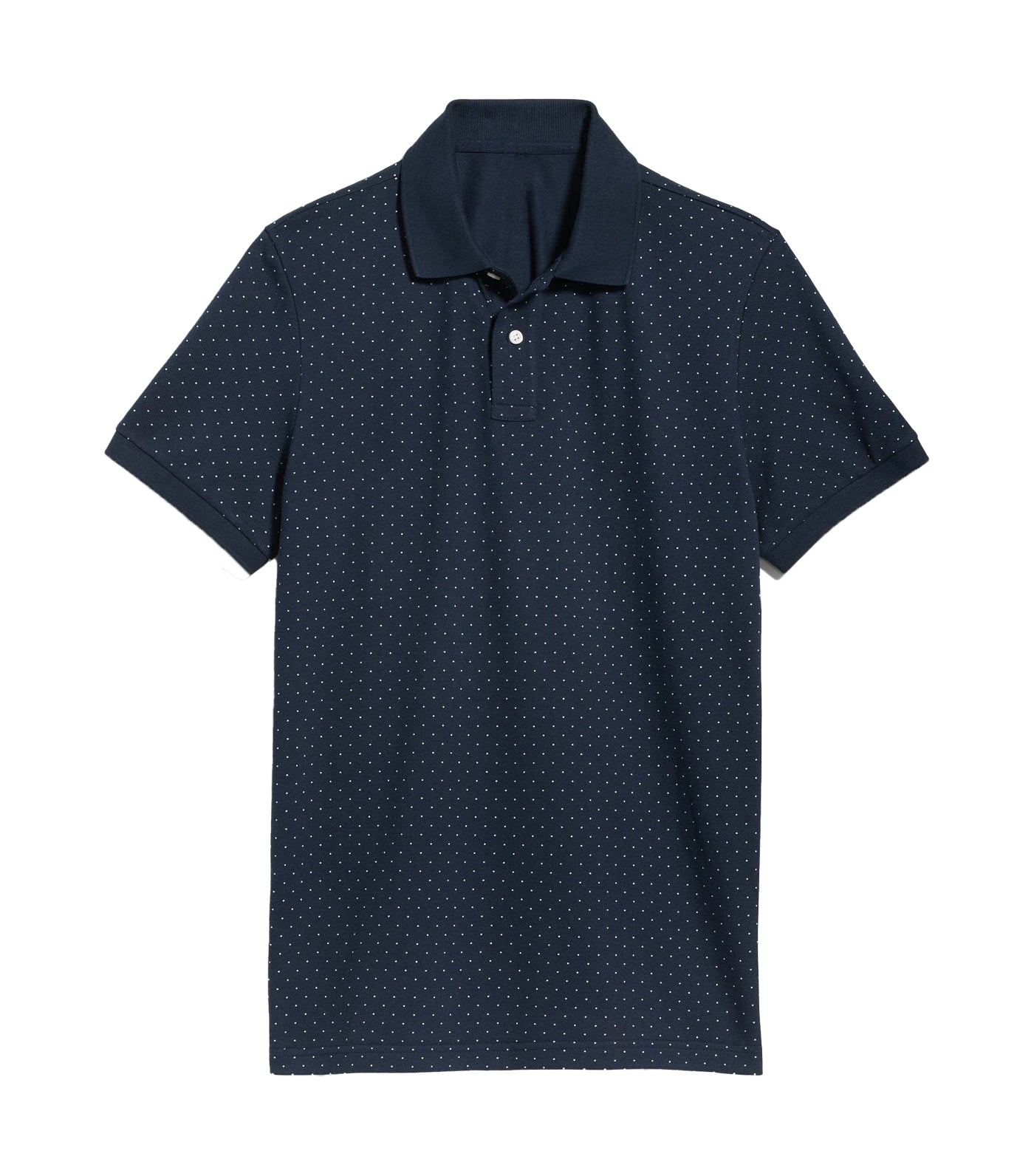 Moisture-Wicking Pique Pro Polo Shirt for Men Navy/White Dot