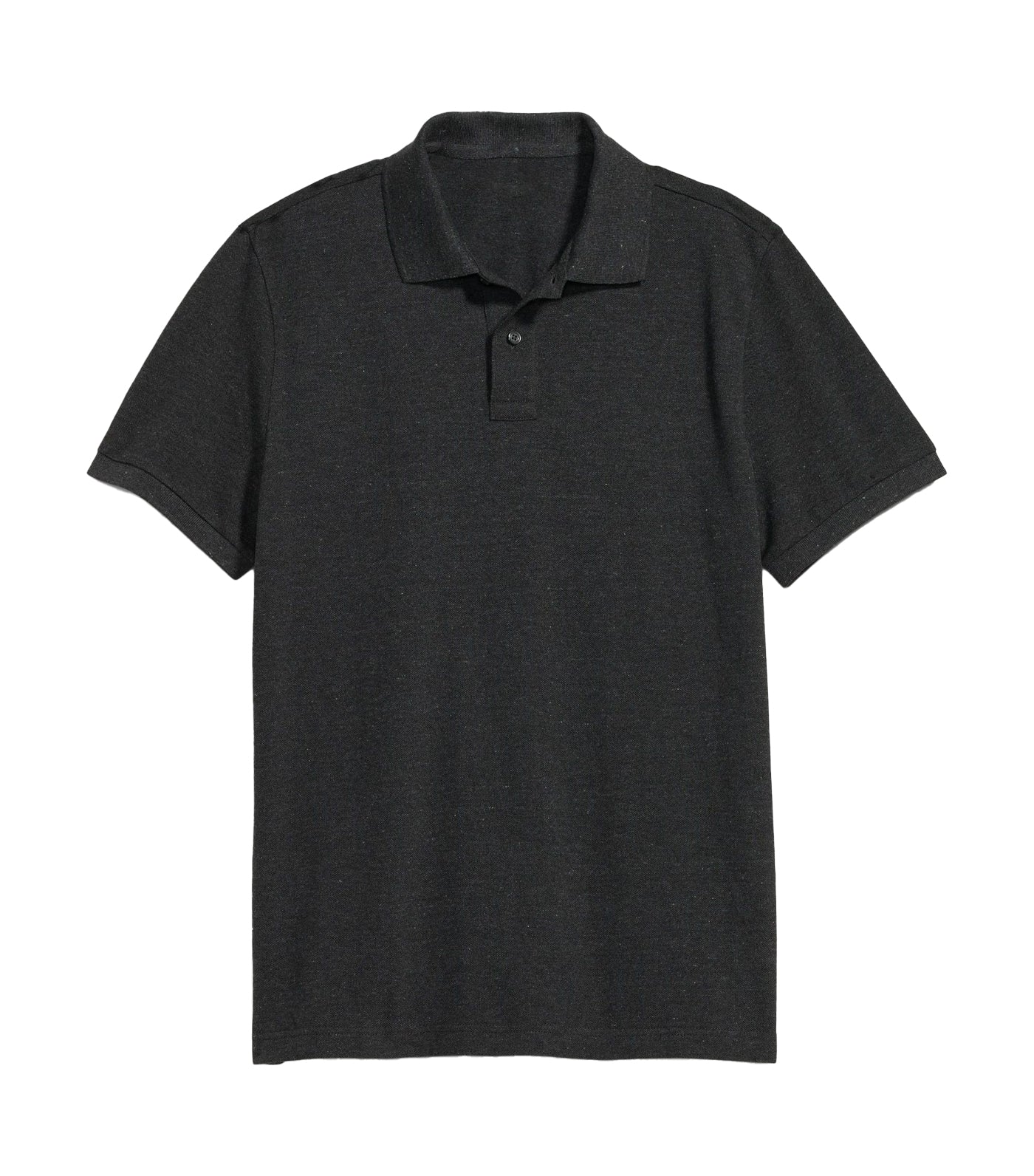 Short-Sleeve Pique Polo for Men Charcoal Heather