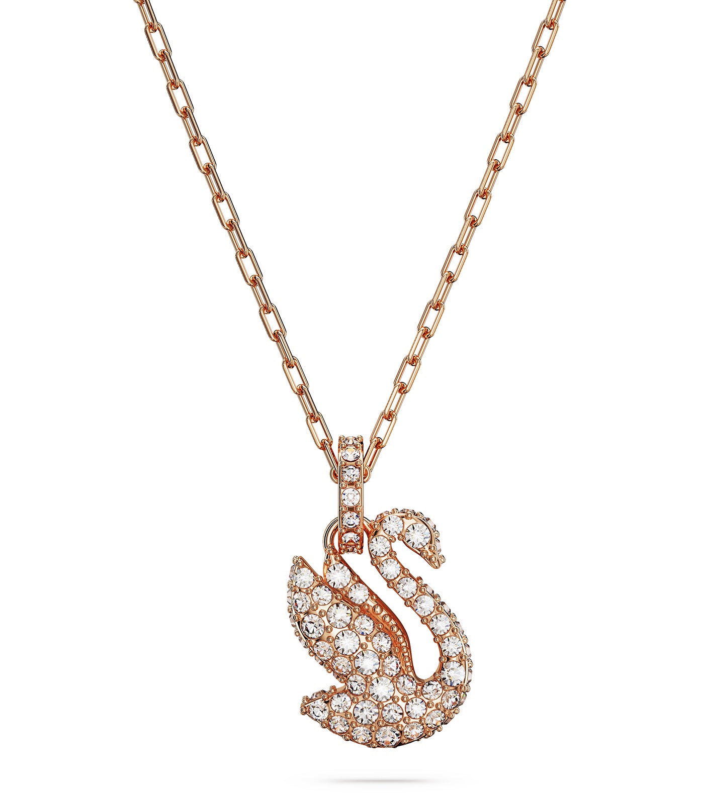 Iconic Swan Pendant Swan Small White Rose Gold-Tone Plated
