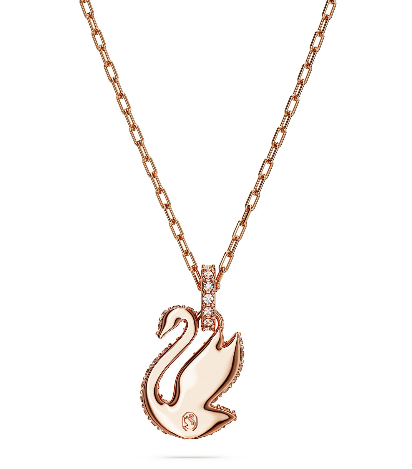 Iconic Swan Pendant Swan Small White Rose Gold-Tone Plated