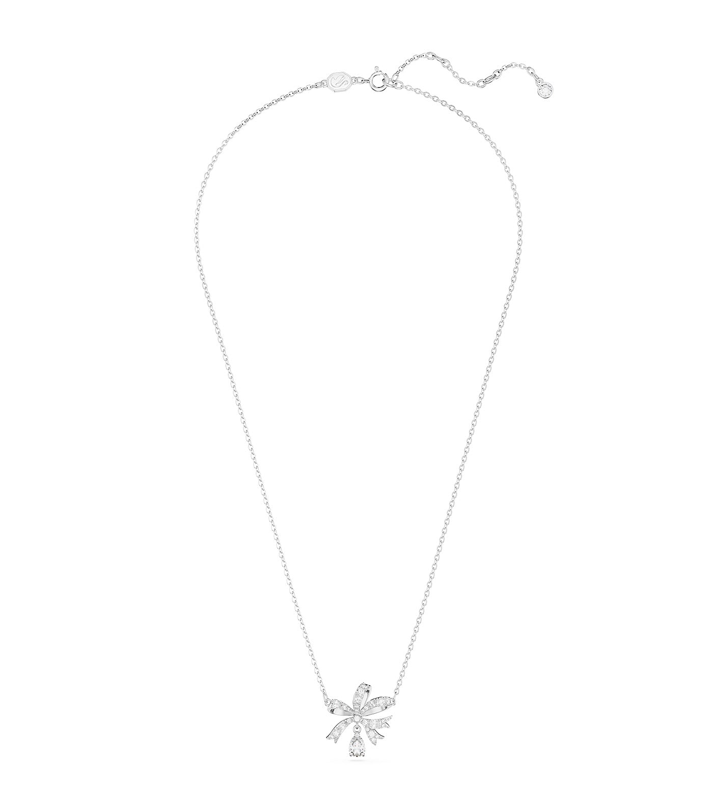 Volta Necklace Bow Small White Rhodium Plated