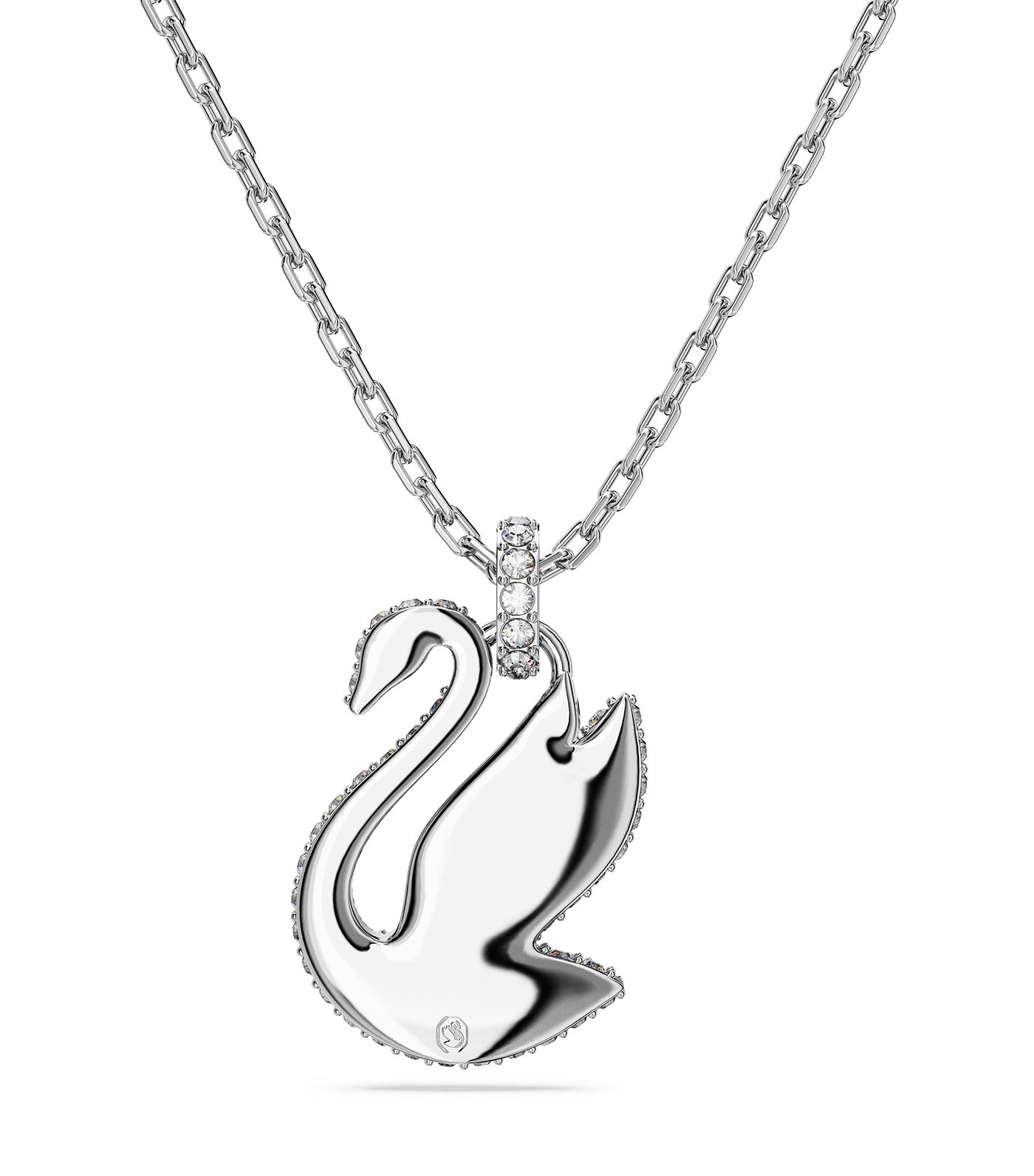 Swarovski Swarovski Iconic Swan Pendant, Swan, Medium, White, Rhodium Plated Woman Necklace Silver Size -- Metal, Swarovski Crystal, Rhodium-plated