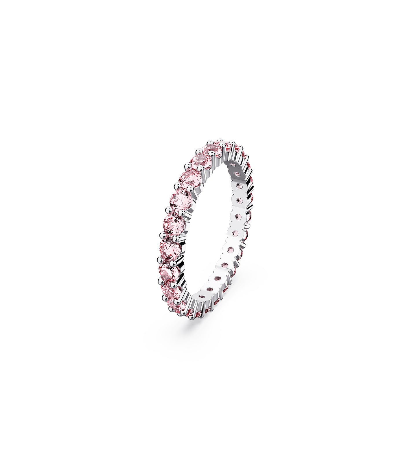 Matrix Ring Round Cut Pink Rhodium-Plated