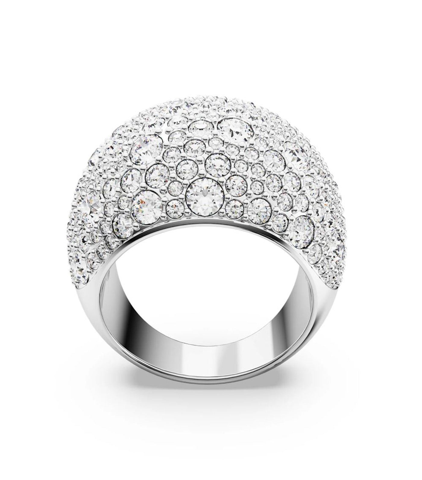 Luna Cocktail Ring Moon White Rhodium Plated