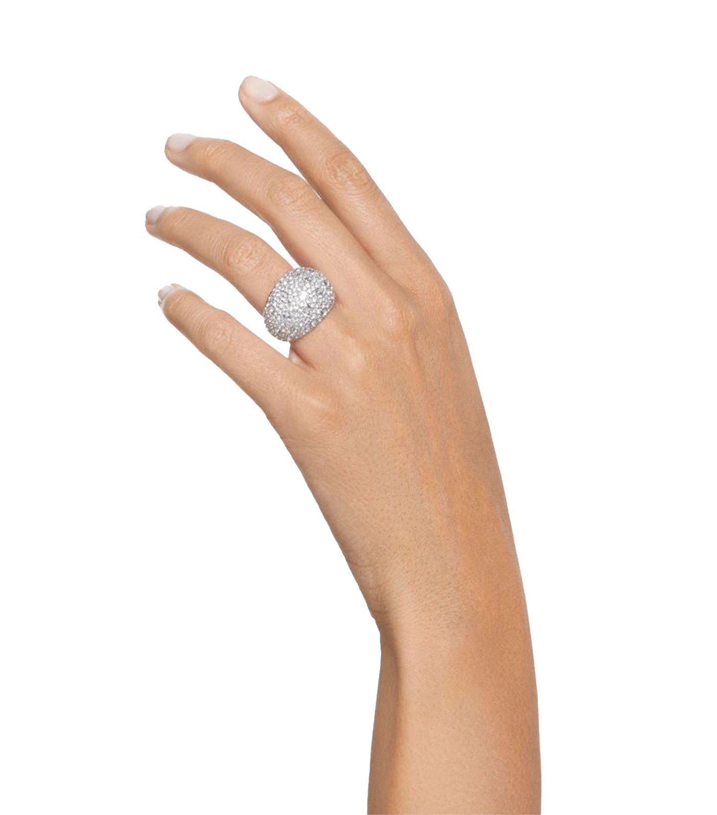 Luna Cocktail Ring Moon White Rhodium Plated