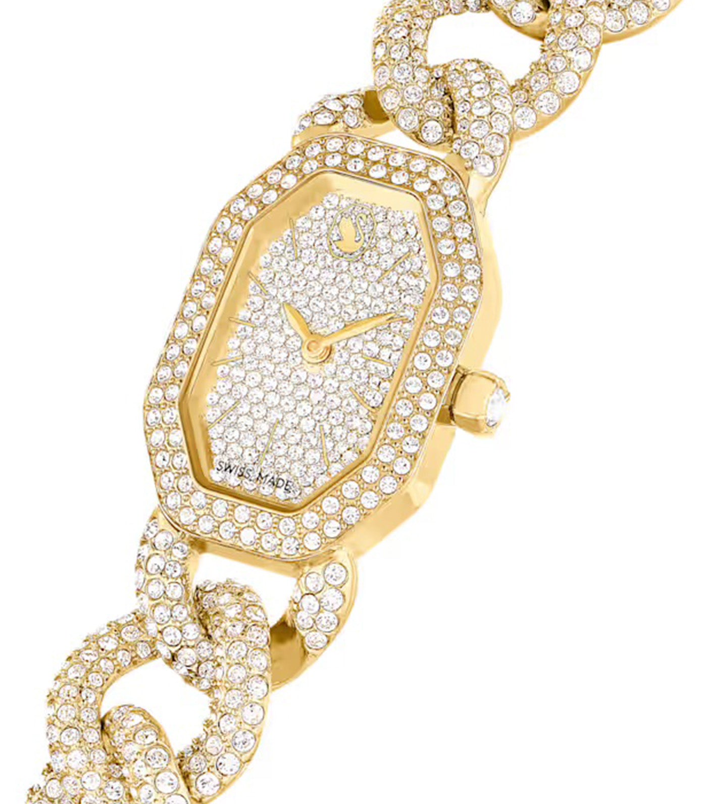 Dextera Chain Watch Swiss Made, Crystal Bracelet, Gold Tone, Gold-Tone Finish