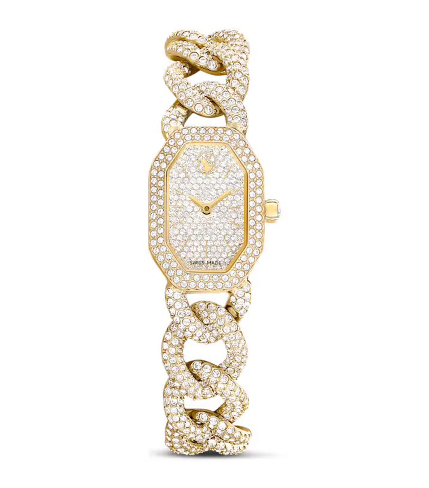 Dextera Chain Watch Swiss Made, Crystal Bracelet, Gold Tone, Gold-Tone Finish