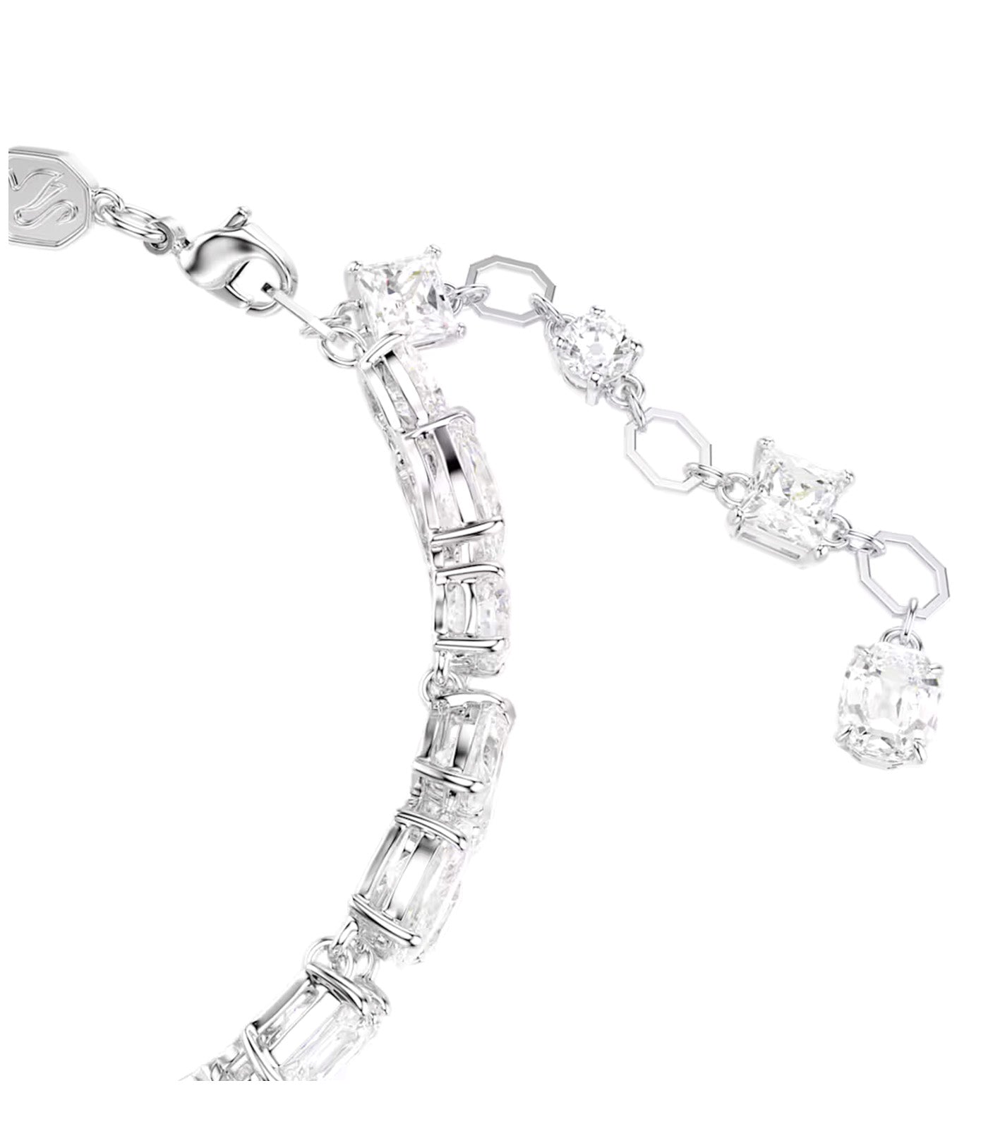Mesmera Bracelet Mixed Cuts, White, Rhodium Plated