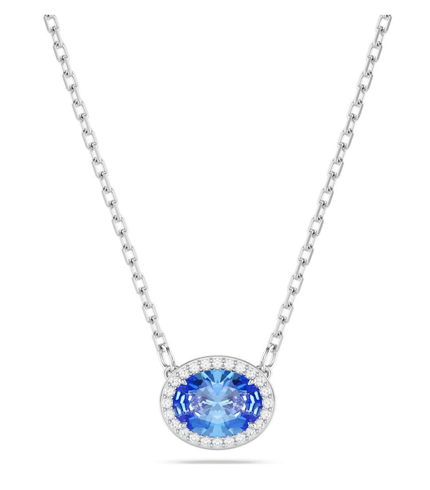 Constella Necklace Oval Cut Blue Rhodium Plated