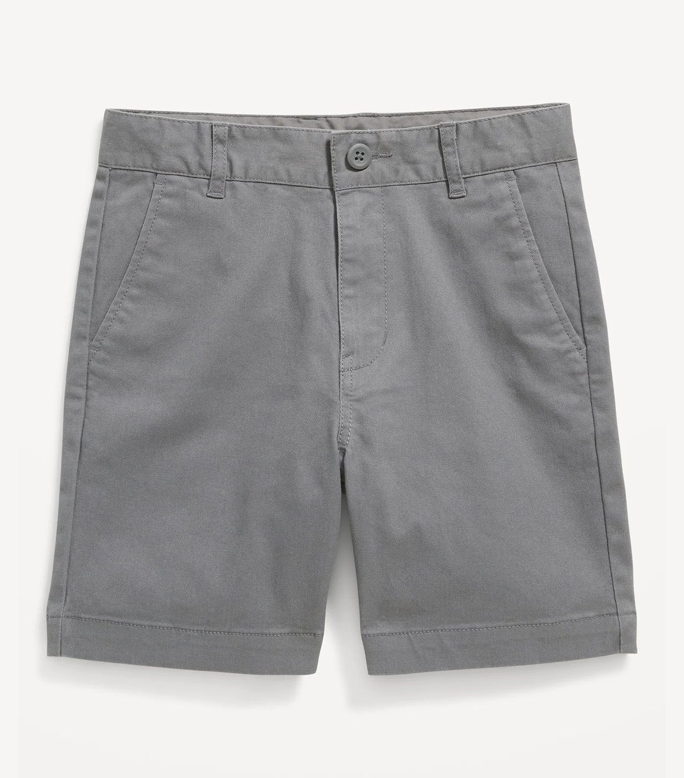 Built-In Flex Straight Twill Shorts for Boys (Above Knee) - Gray Oyster