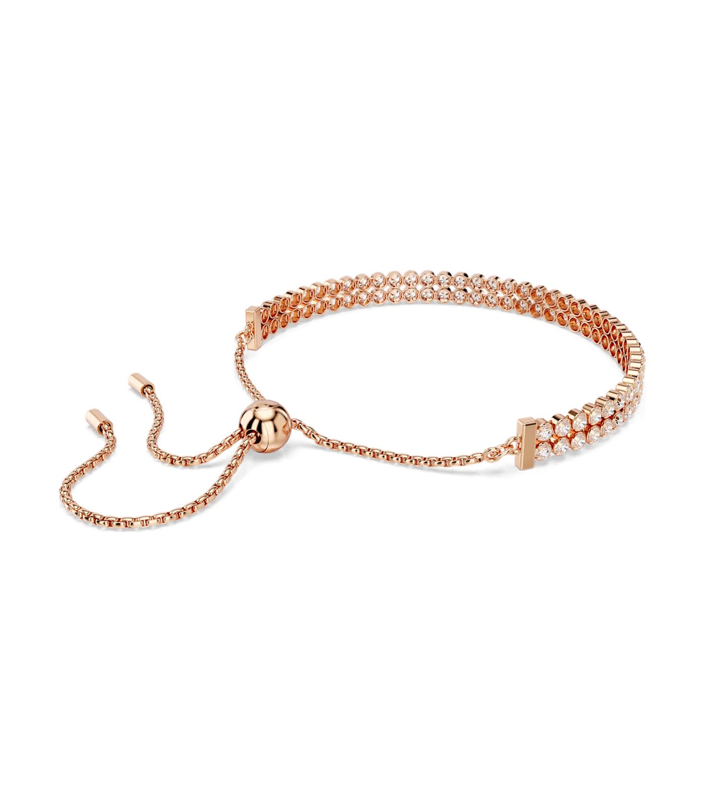 Matrix Tennis Bracelet Round Cut, Rose Gold-Tone Plated White