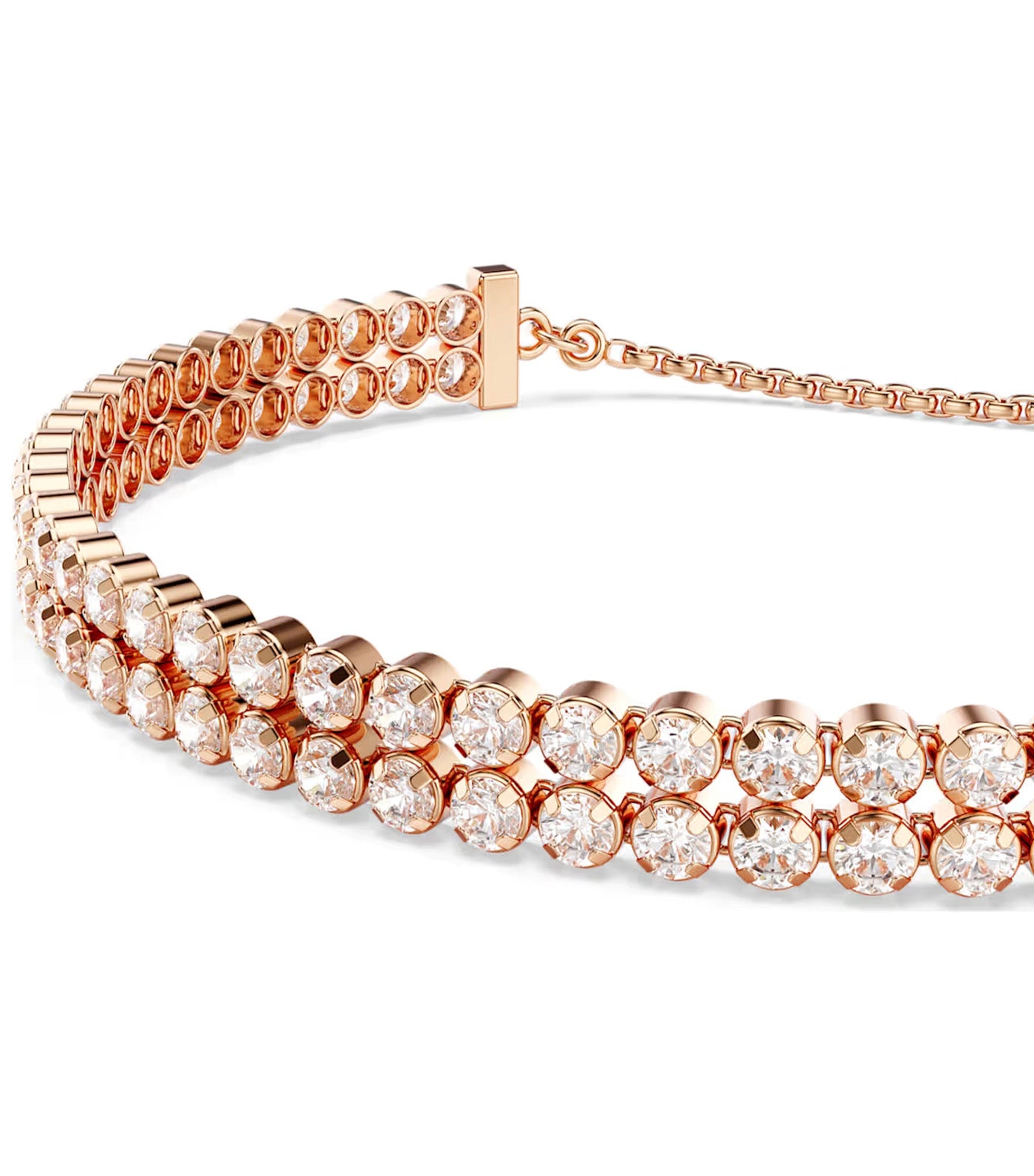 Matrix Tennis Bracelet Round Cut, Rose Gold-Tone Plated White