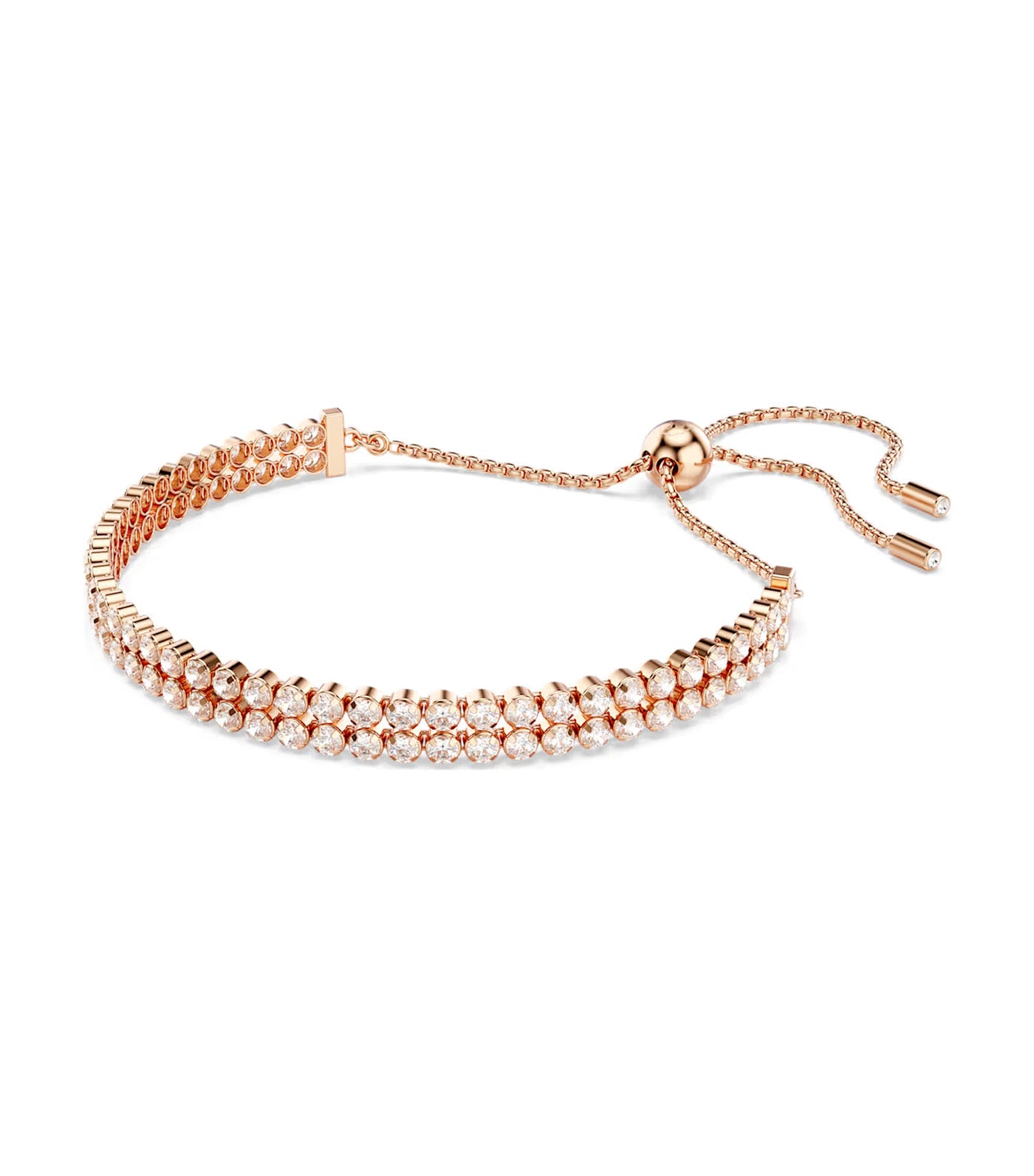 Matrix Tennis Bracelet Round Cut, Rose Gold-Tone Plated White