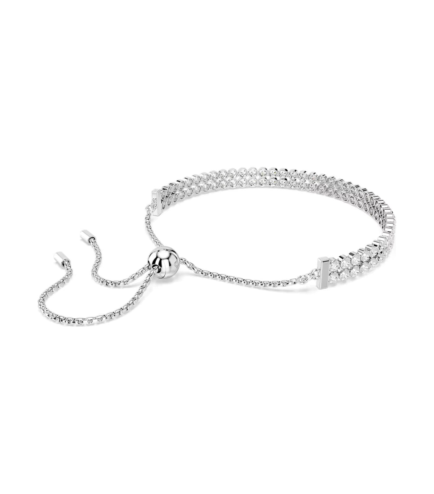 Matrix Tennis Bracelet Round Cut, Rhodium-Plated White