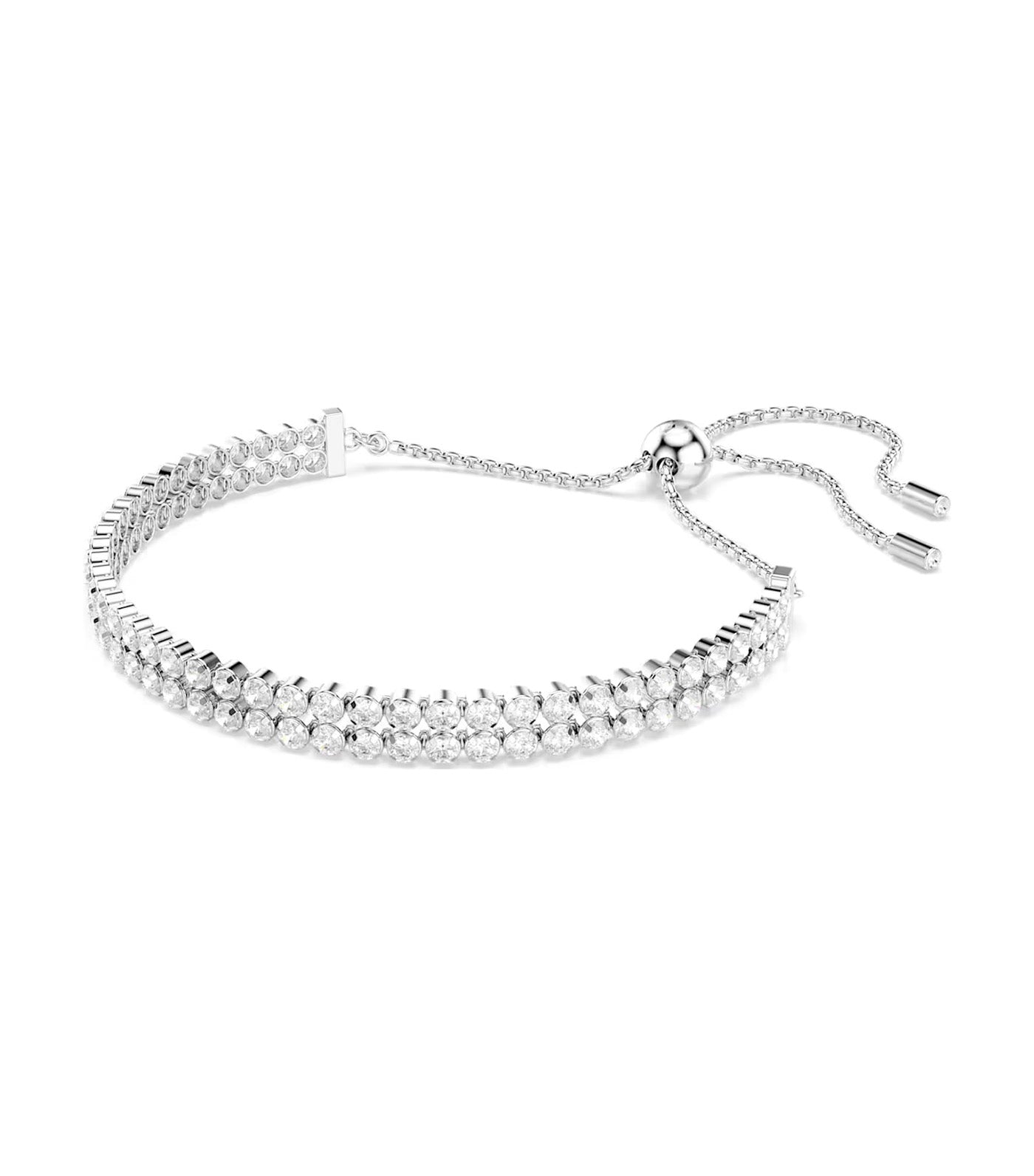 Matrix Tennis Bracelet Round Cut, Rhodium-Plated White