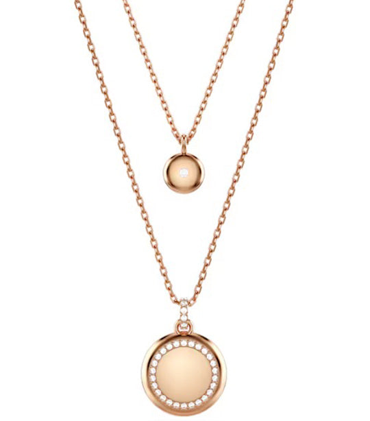 Meteora Layered Pendant White Rose Gold-Tone Plated