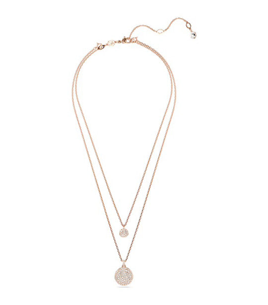 Meteora Layered Pendant White Rose Gold-Tone Plated