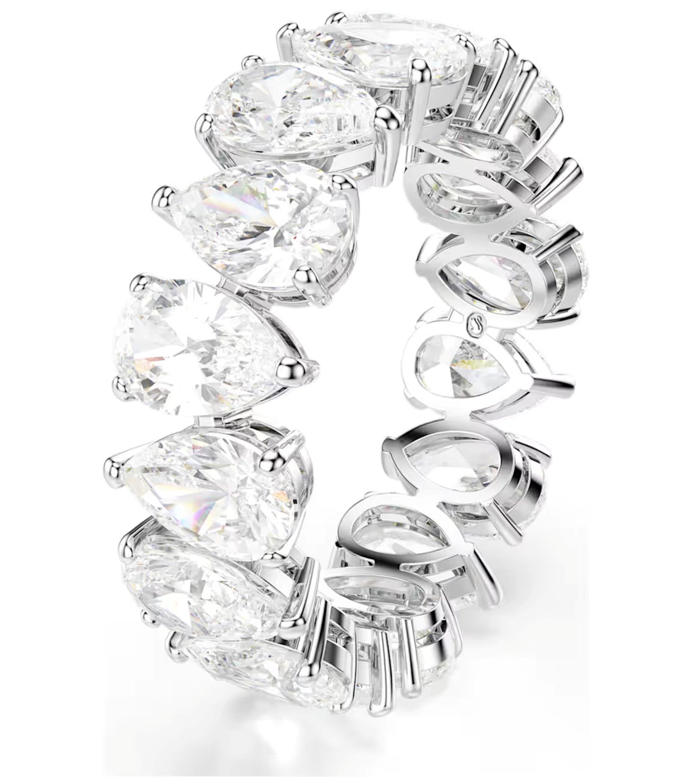 SWAROVSKI　Matrix Vittore ring　52 Matrix Vittore ring, Pear cut, White, Silver-tone finish