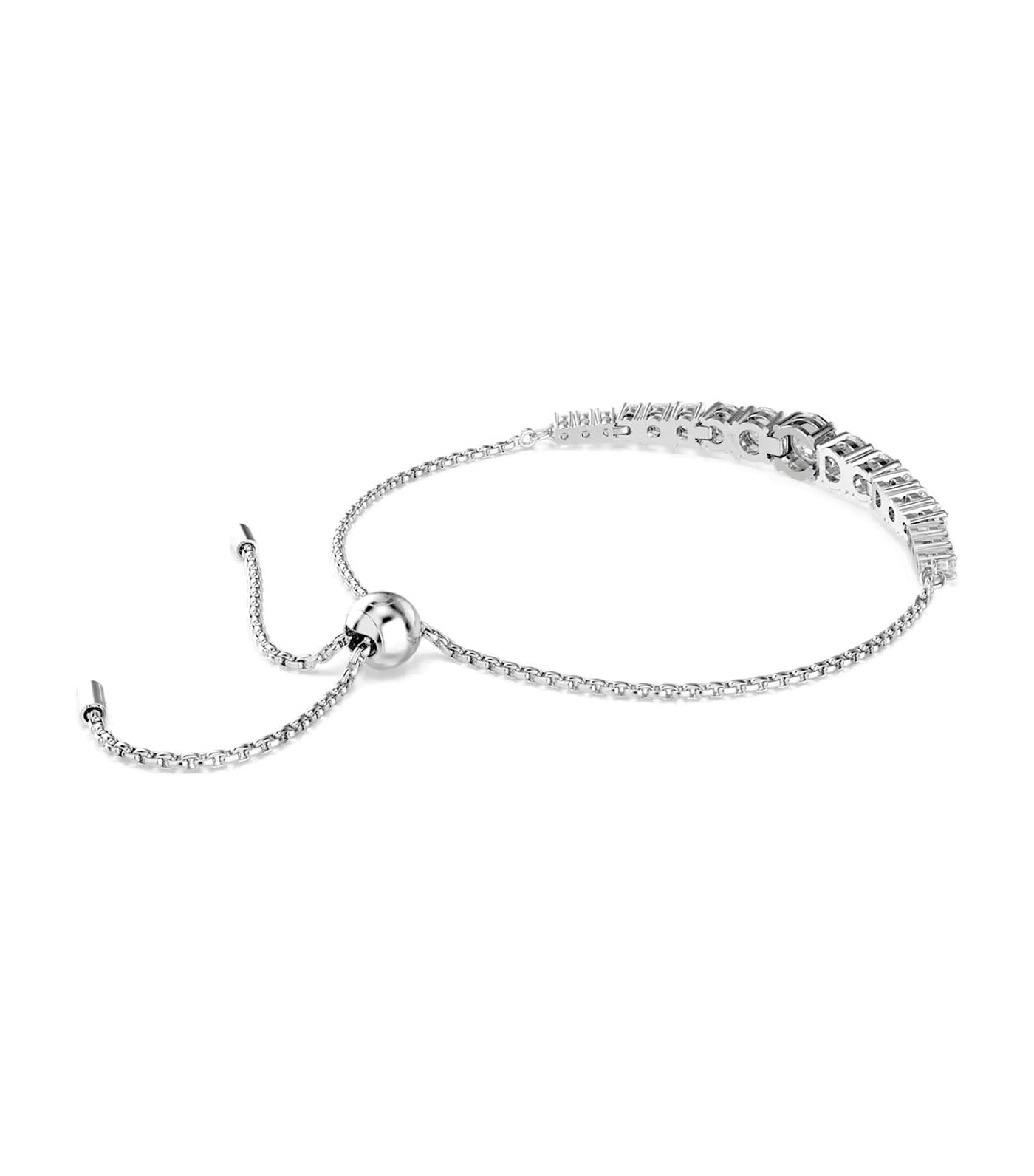 Matrix Bracelet Gradient of Round Cuts, Rhodium-Plated White