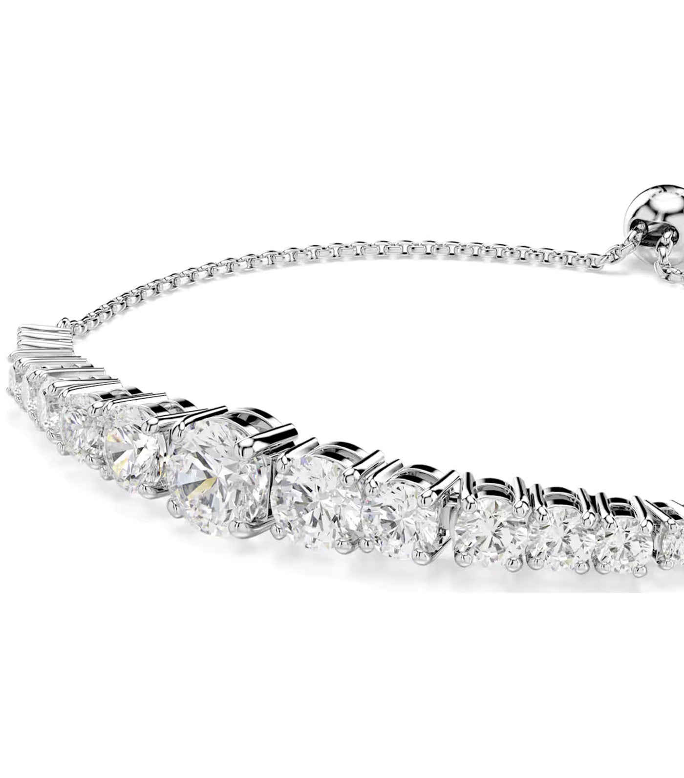 Matrix Bracelet Gradient of Round Cuts, Rhodium-Plated White