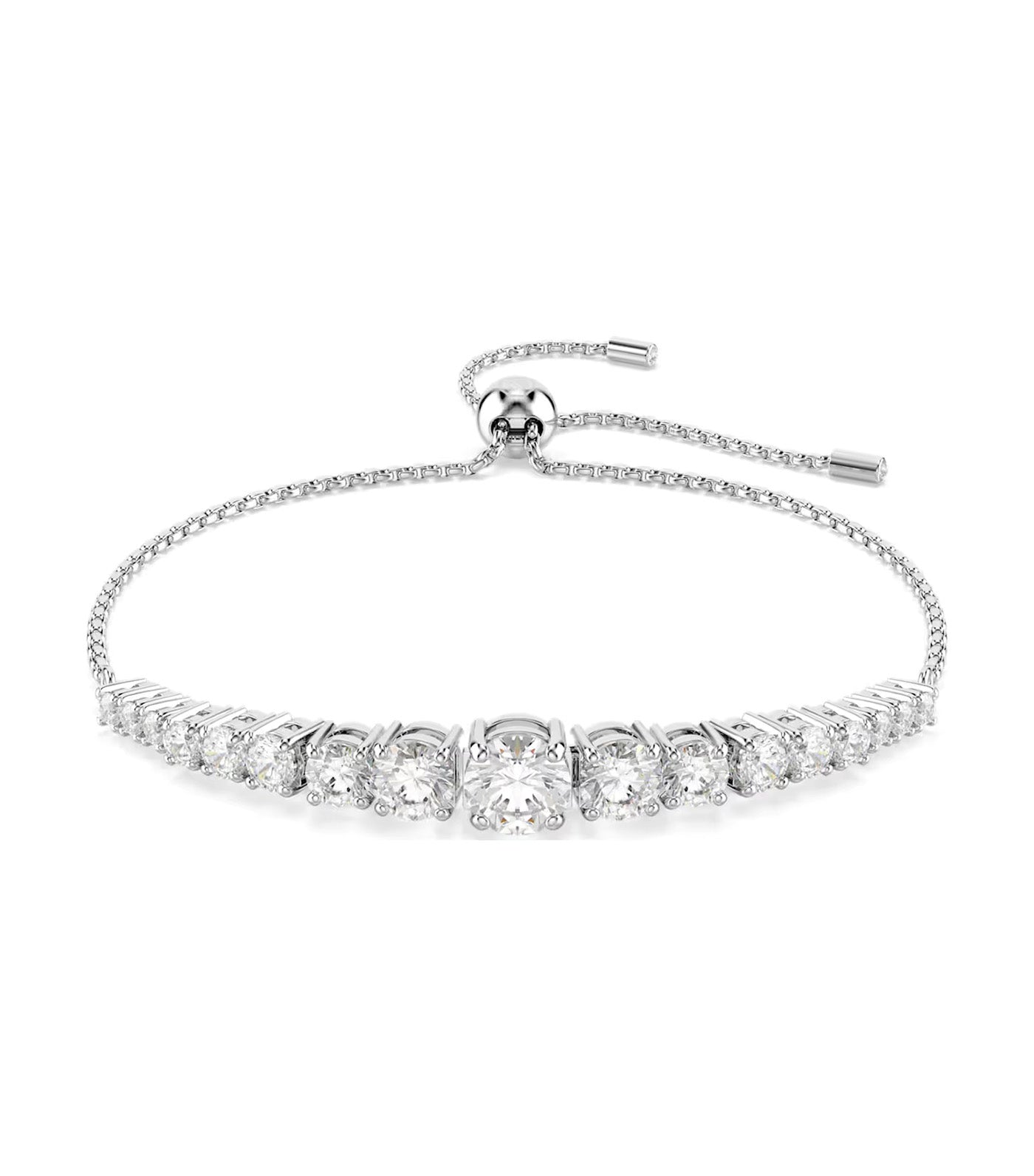 Matrix Bracelet Gradient of Round Cuts, Rhodium-Plated White