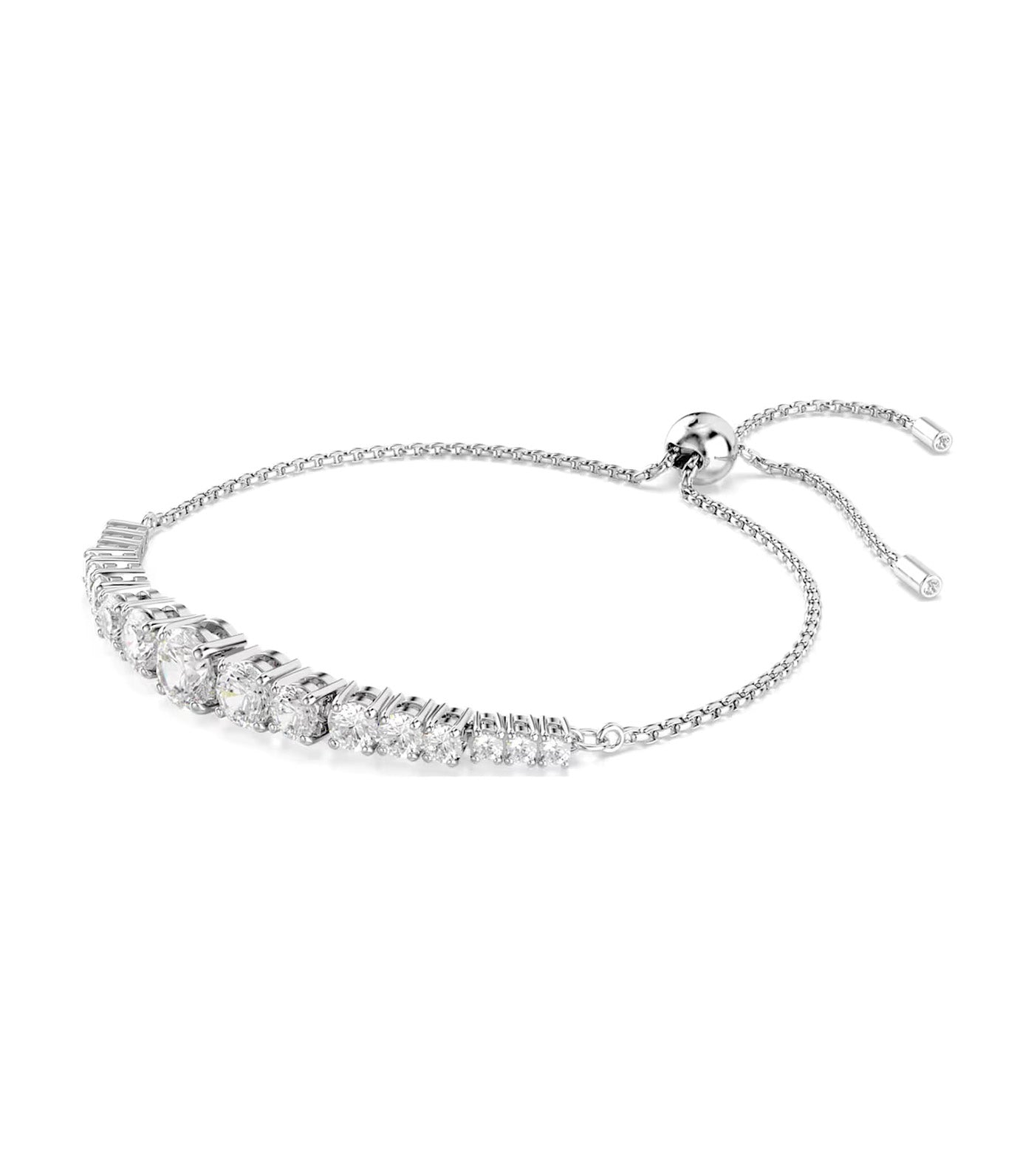 Matrix Bracelet Gradient of Round Cuts, Rhodium-Plated White