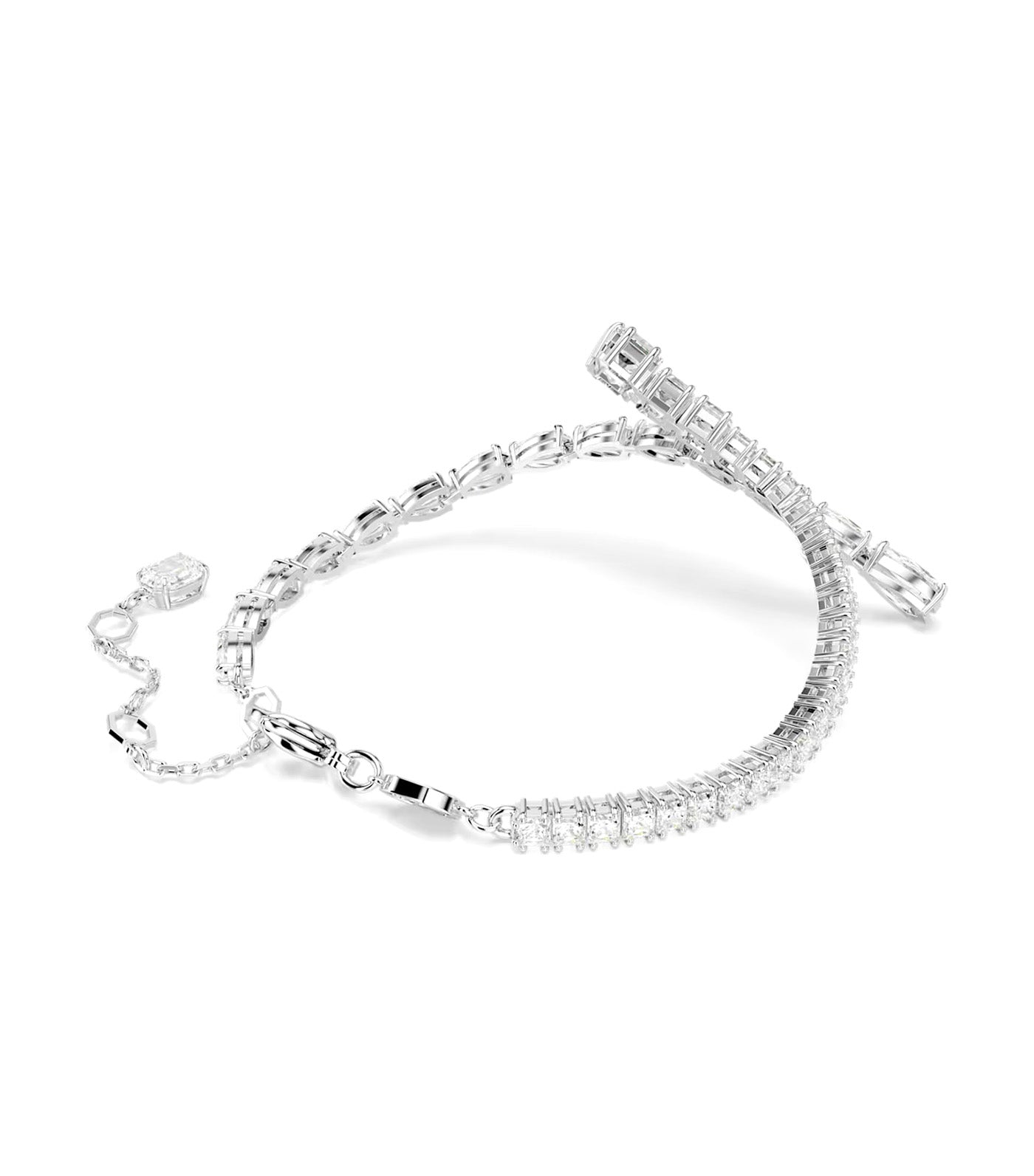 Matrix Bracelet Mixed Cuts, Rhodium Plated White