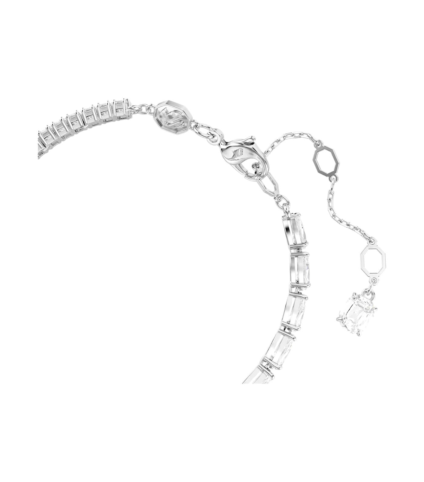 Matrix Bracelet Mixed Cuts, Rhodium Plated White