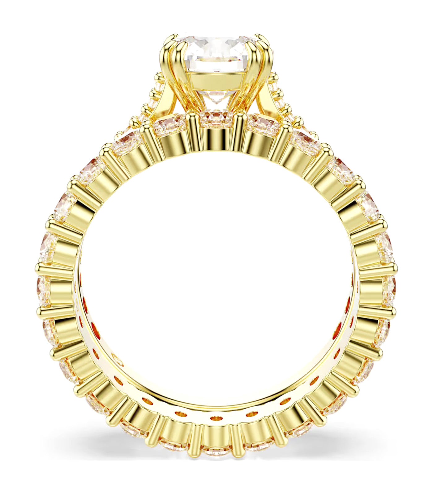 Stilla Ring Round Cut, White, Gold-Tone Plated