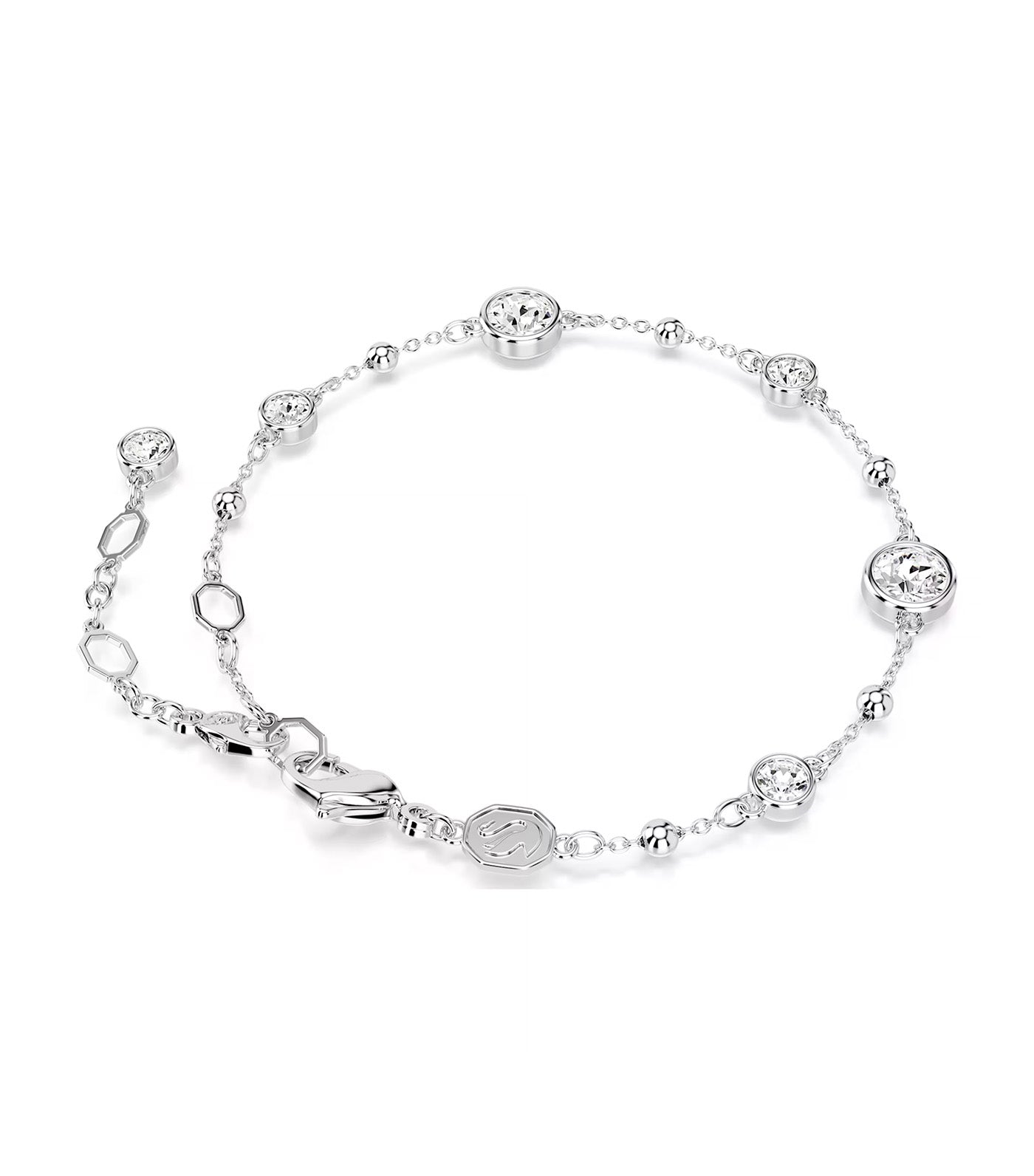 Imber Bracelet Round Cut, White, Rhodium Plated White