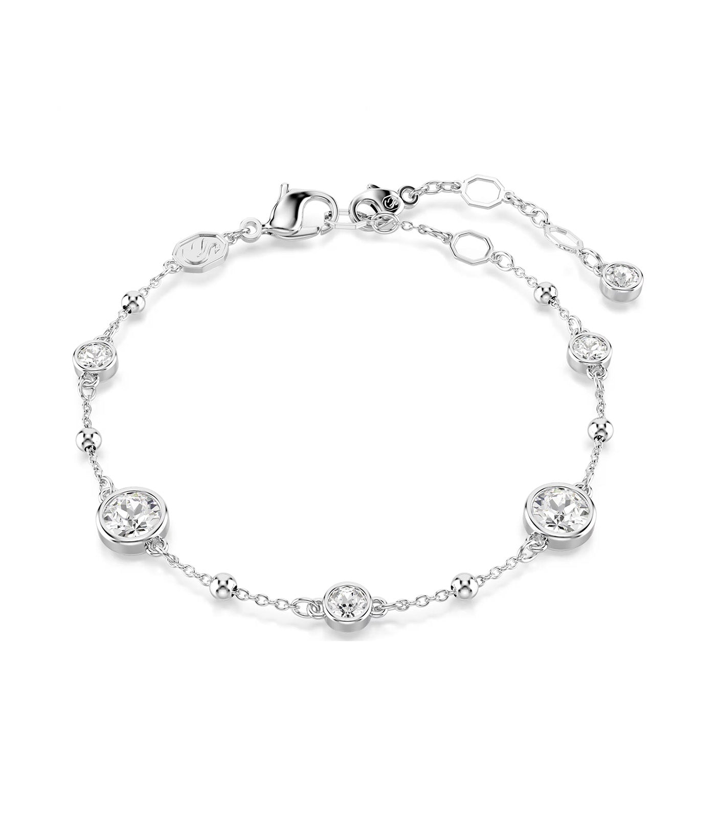 Imber Bracelet Round Cut, White, Rhodium Plated White