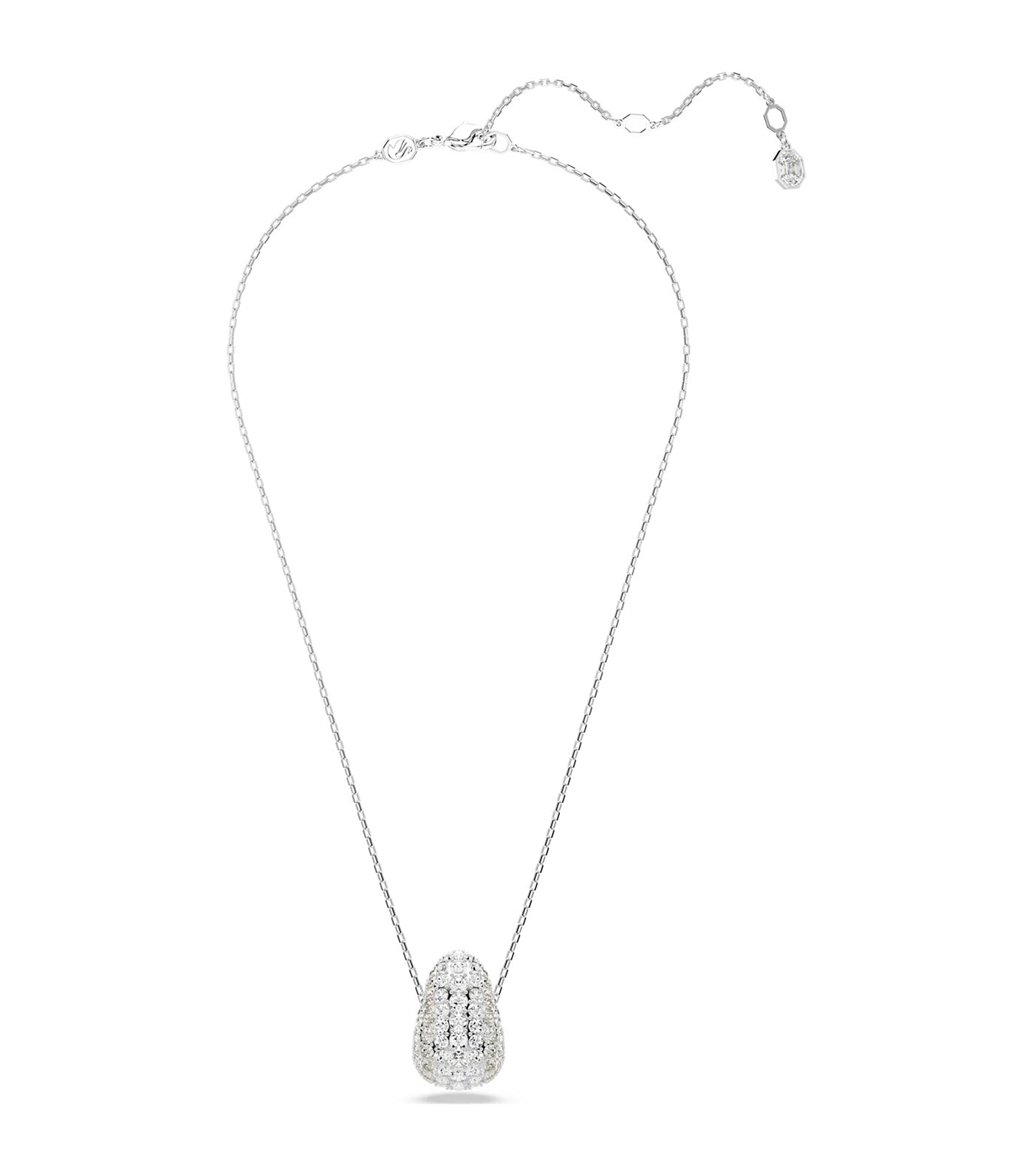 Sublima Pendant Round Cut, White, Rhodium Plated White