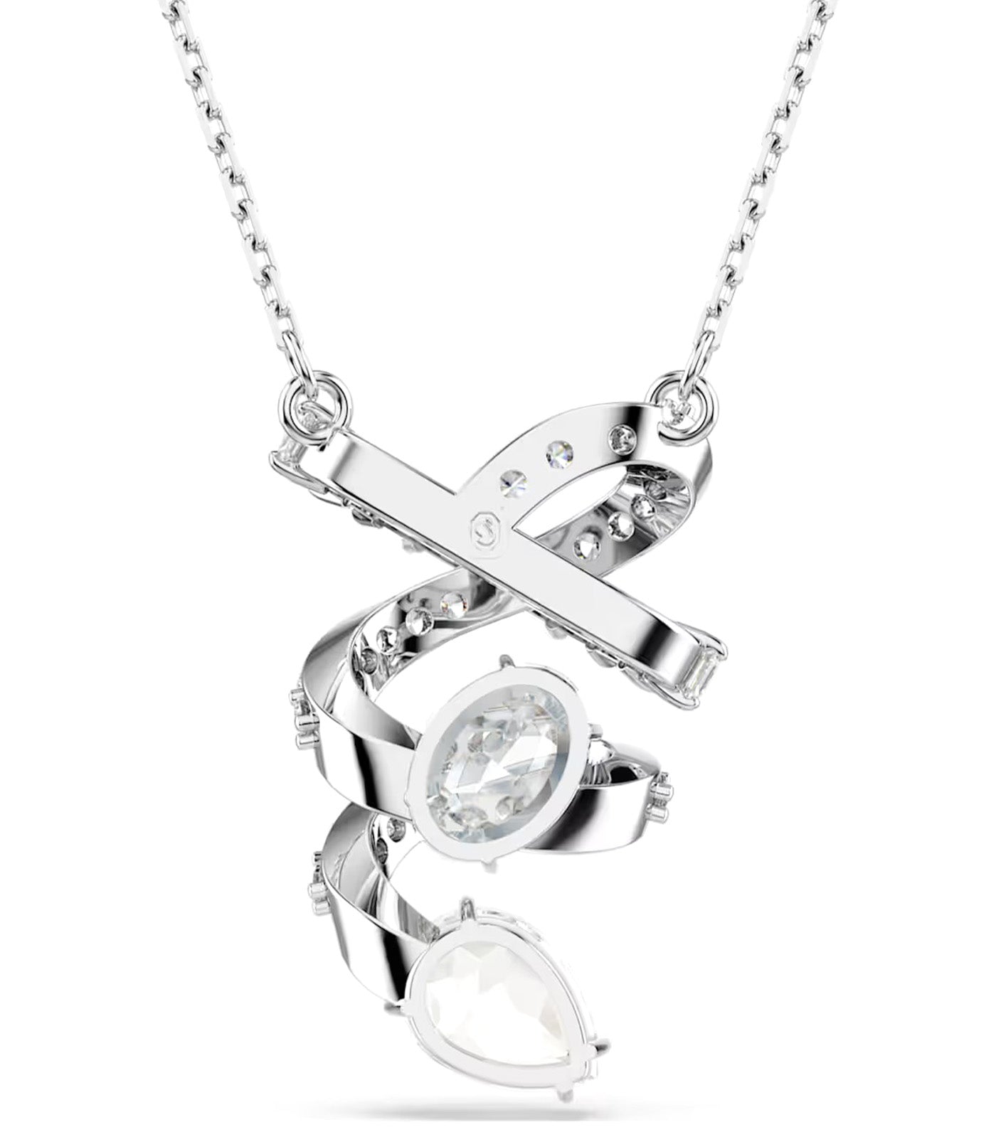 Hyperbola Pendant Mixed Cuts, White, Rhodium Plated