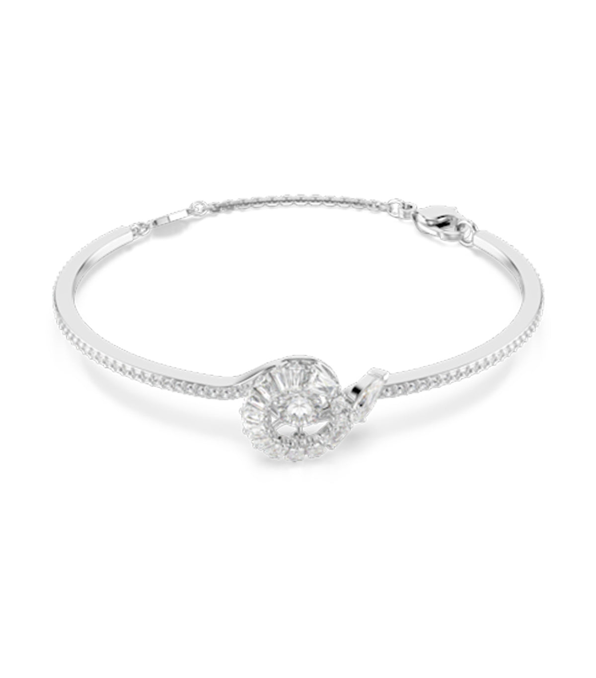 Snake Bracelet Mixed Cuts Year of the Snake Rhodium Plated White
