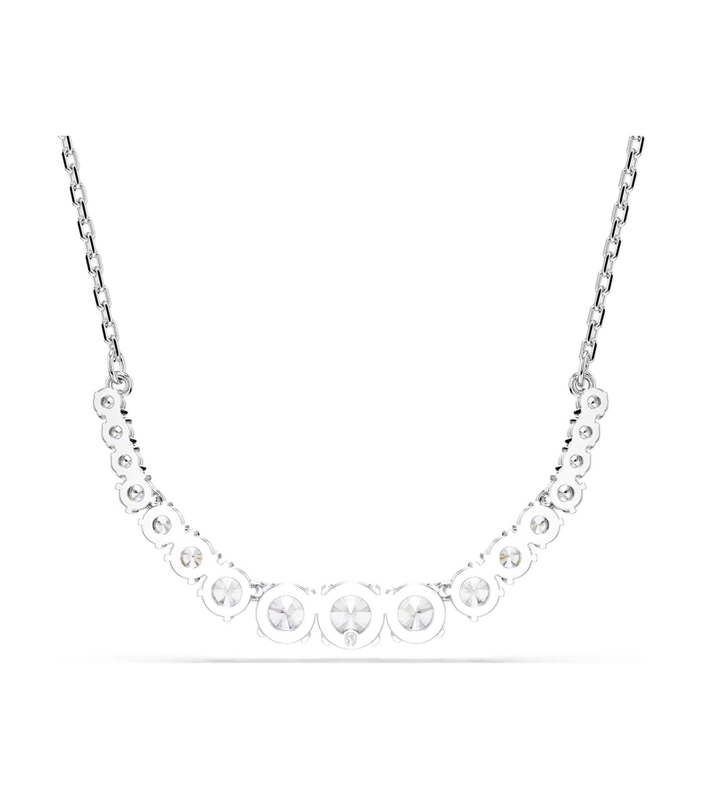 Matrix Necklace Gradient of Round Cuts, Rhodium-Plated White