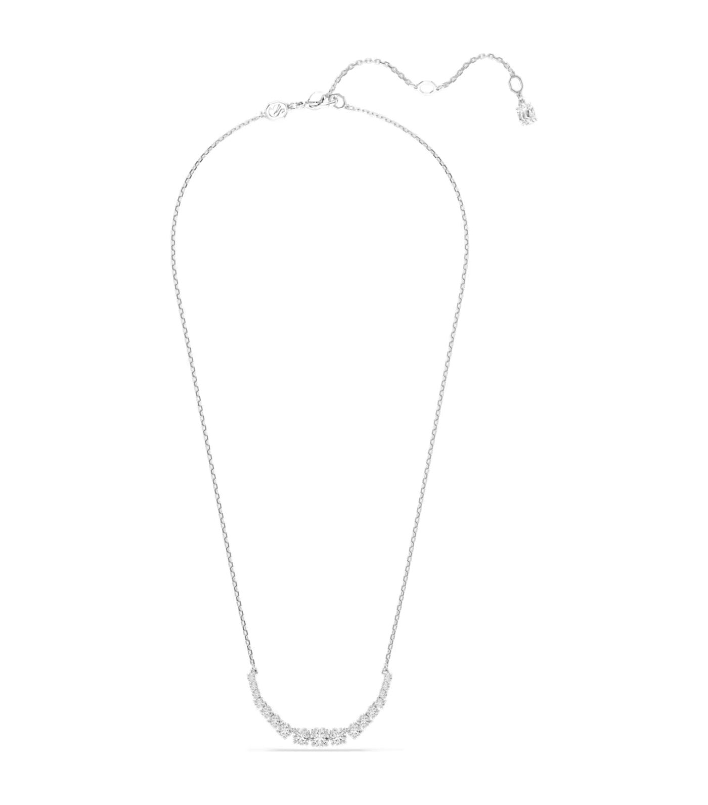 Matrix Necklace Gradient of Round Cuts, Rhodium-Plated White