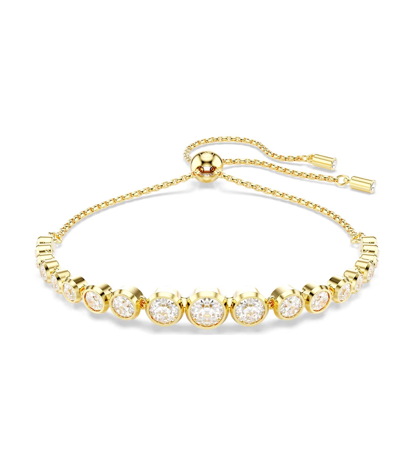 Imber Tennis Bracelet Mixed Round Cuts, Gold-Tone Plated White