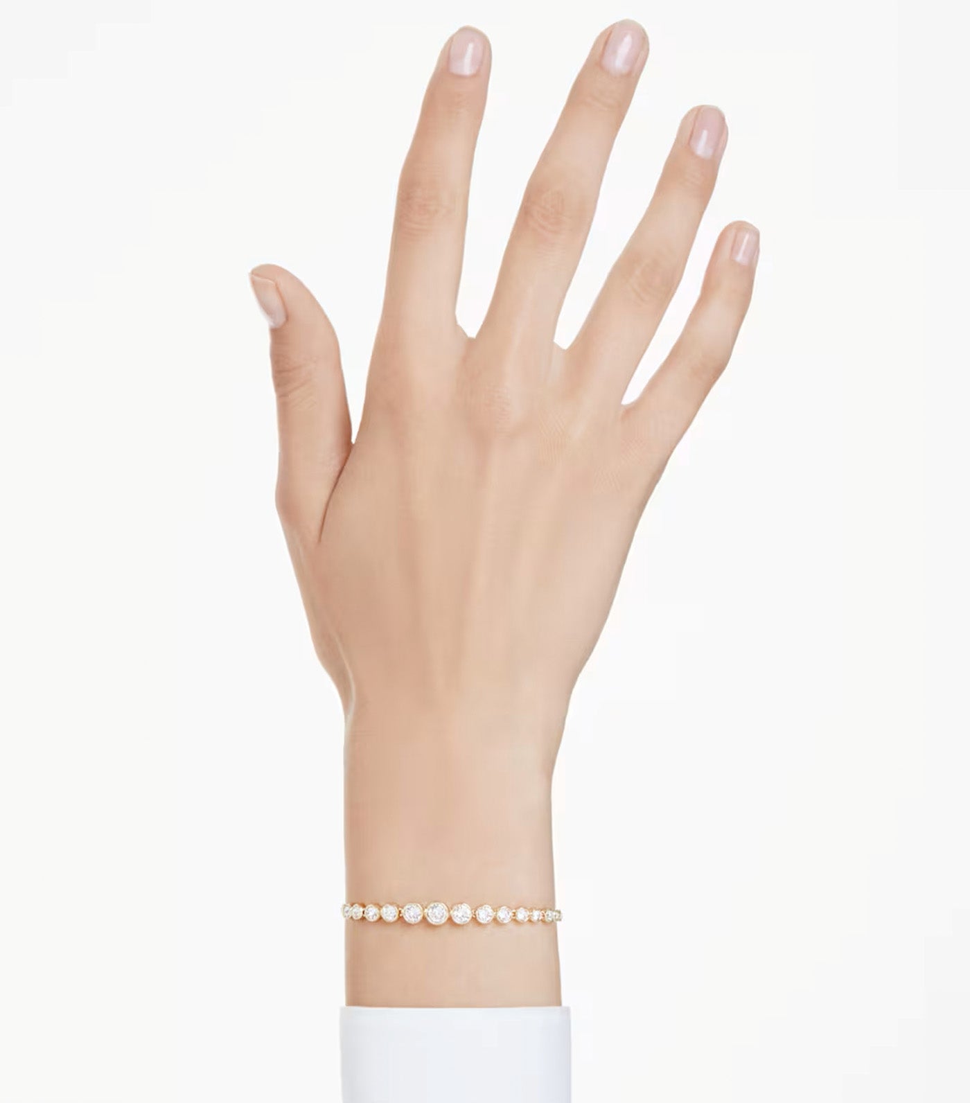 Imber Tennis Bracelet Mixed Round Cuts, Gold-Tone Plated White