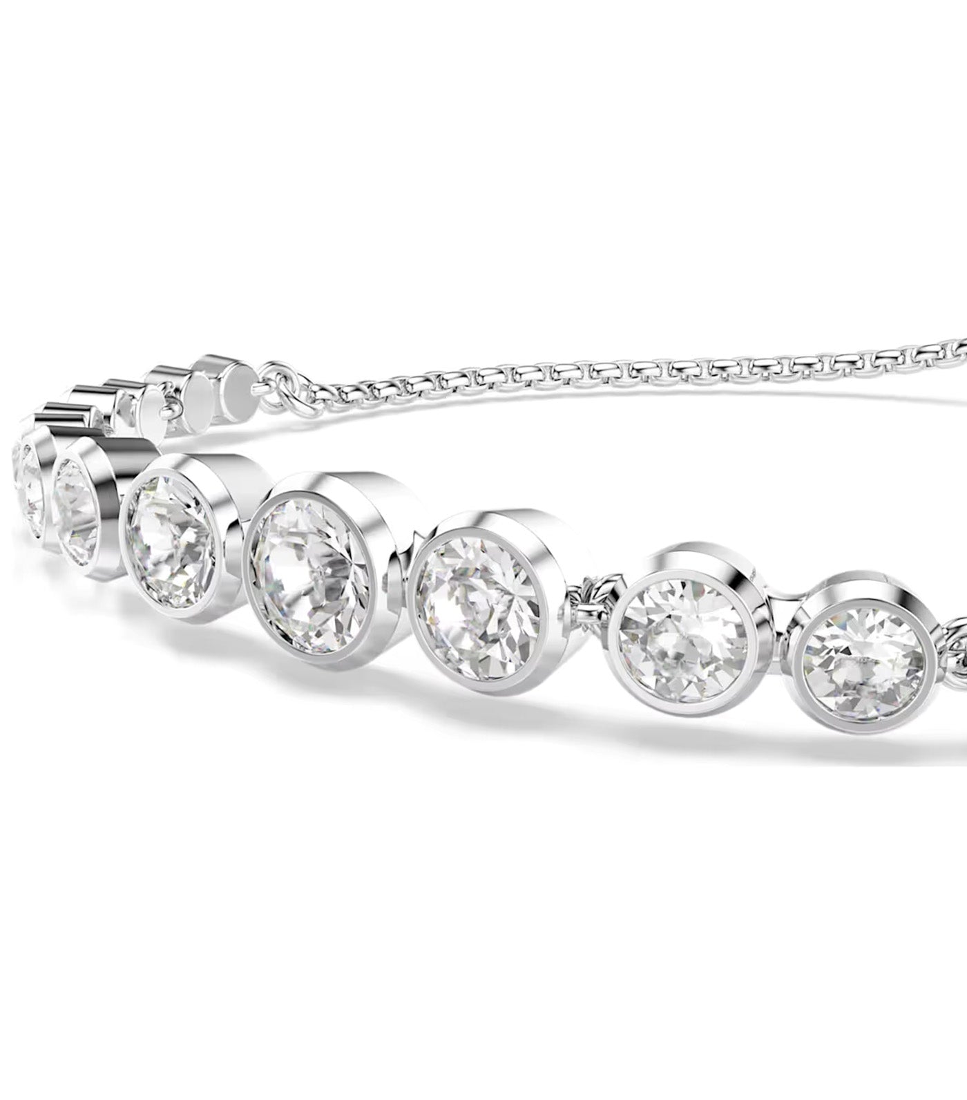 Imber Tennis Bracelet Mixed Round Cuts, Rhodium-Plated White