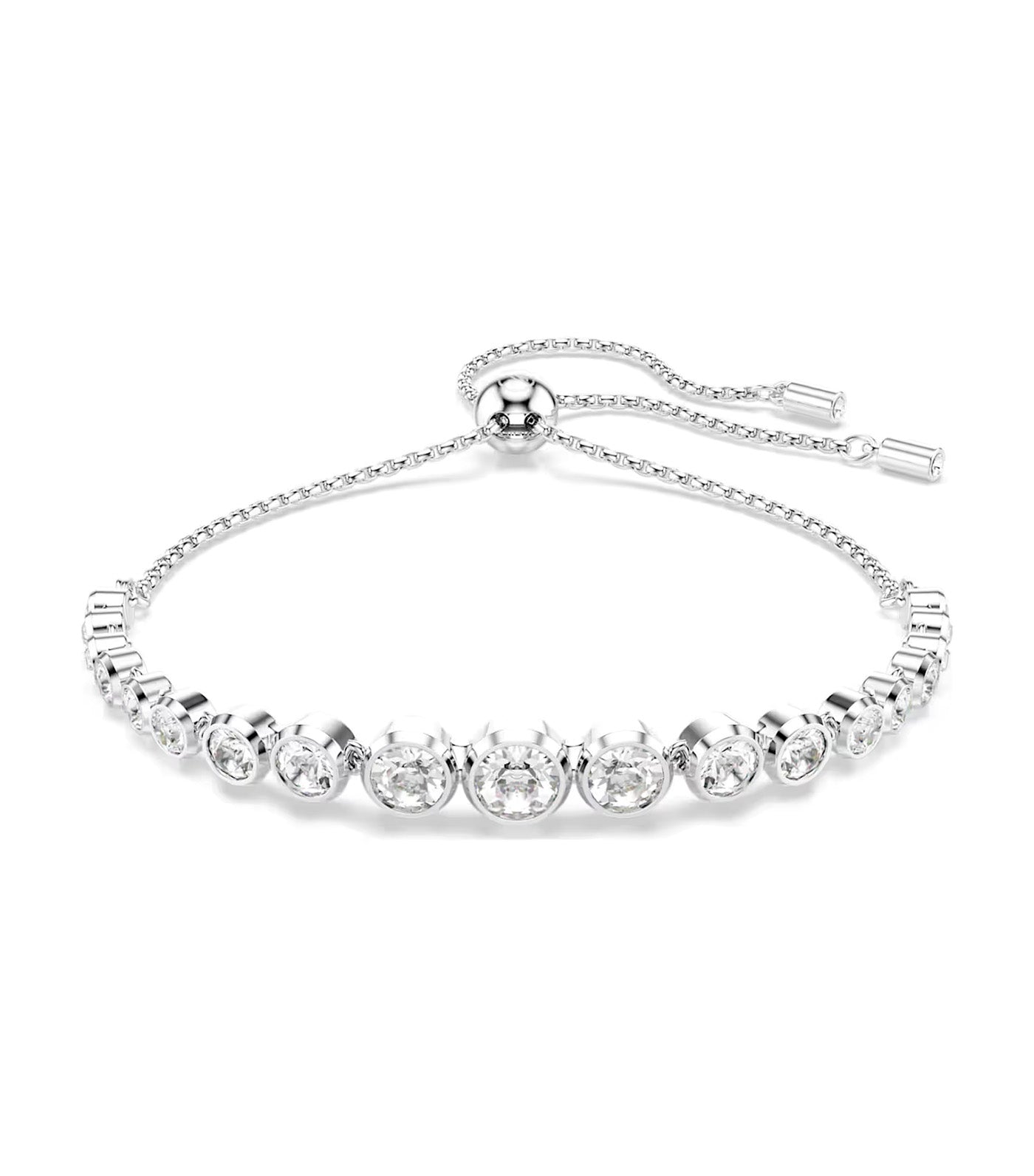 Imber Tennis Bracelet Mixed Round Cuts, Rhodium-Plated White