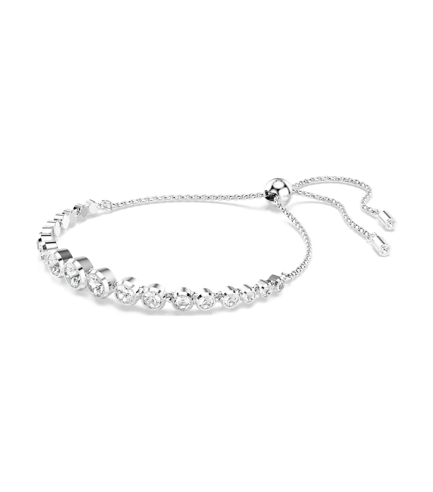 Imber Tennis Bracelet Mixed Round Cuts, Rhodium-Plated White